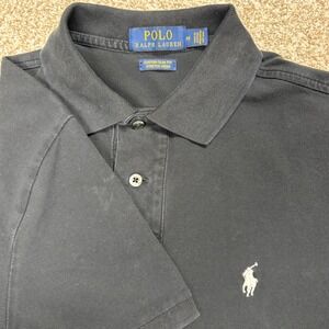 Polo Ralph Lauren Men Custom Slim Fit Stretch Black Polo Shirt Size Medium